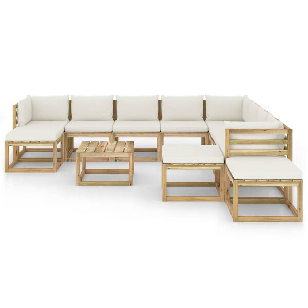 vidaXL 12d&iacute;ln&aacute; zahradn&iacute; sedac&iacute; souprava podu&scaron;ky impregnovan&aacute; borovice