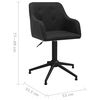 vidaXL Otočn&eacute; j&iacute;deln&iacute; židle 4 ks čern&eacute; textil