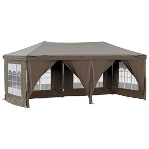 vidaXL Skl&aacute;dac&iacute; party stan s bočn&iacute;mi stěnami taupe 3 x 6 m