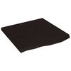 vidaXL N&aacute;stěnn&aacute; police tmavě hněd&aacute; 60x60x(2-4)cm o&scaron;etřen&yacute; masivn&iacute; dub