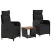 vidaXL Zahradn&iacute; lounge set 3 ks Čern&aacute;