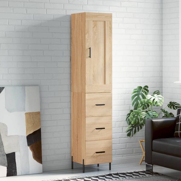 vidaXL Skř&iacute;ň highboard dub sonoma 34,5 x 34 x 180 cm kompozitn&iacute; dřevo