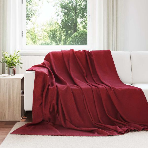 vidaXL Plažov&aacute; deka Bordeaux červen&aacute; 240 x 220 cm Fleece
