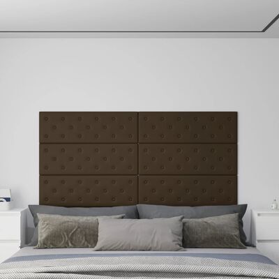 vidaXL Nástěnné panely 12 ks hnědé 90 x 30 cm umělá kůže 3,24 m²