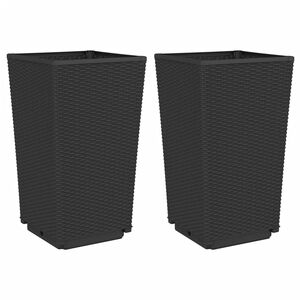 vidaXL Zahradn&iacute; květin&aacute;če 2 ks čern&eacute; 32,5 x 32,5 x 57 cm PP