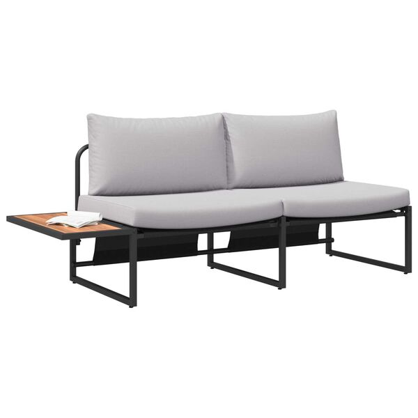 vidaXL Zahradní sofa s polštářem Hnědá 200.5 x 70 x 85.5cm kov