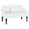 vidaXL Chesterfield lavice B&iacute;l&aacute; 120,5 x 65 x 75 cm Uměl&aacute; kůže