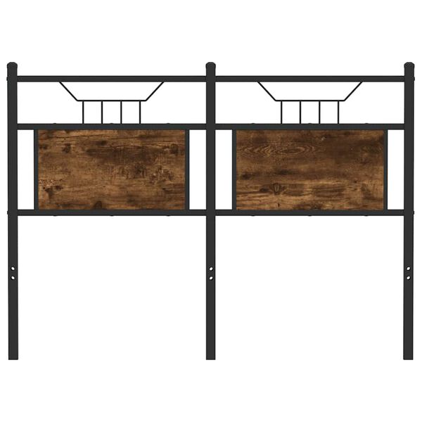 vidaXL N&aacute;hradn&iacute; čelo postele kouřov&yacute; dub 120 cm kompozitn&iacute; dřevo a ocel