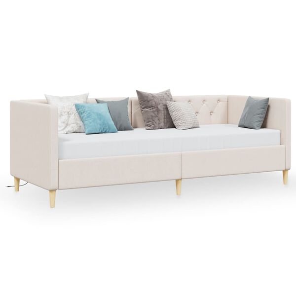 vidaXL V&aacute;lenda s USB kr&eacute;mov&aacute; textil 90 x 200 cm