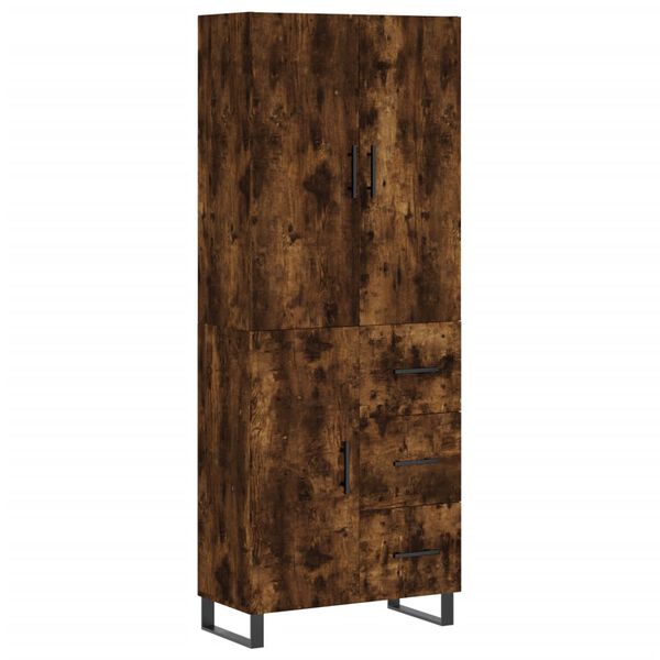 vidaXL Skř&iacute;ň highboard kouřov&yacute; dub 69,5 x 34 x 180 cm kompozitn&iacute; dřevo