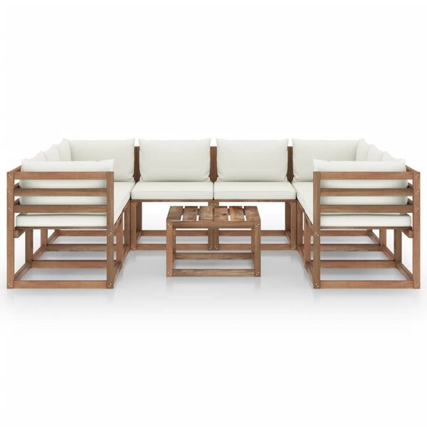 vidaXL 9d&iacute;ln&aacute; zahradn&iacute; sedac&iacute; souprava s kr&eacute;mov&yacute;mi podu&scaron;kami