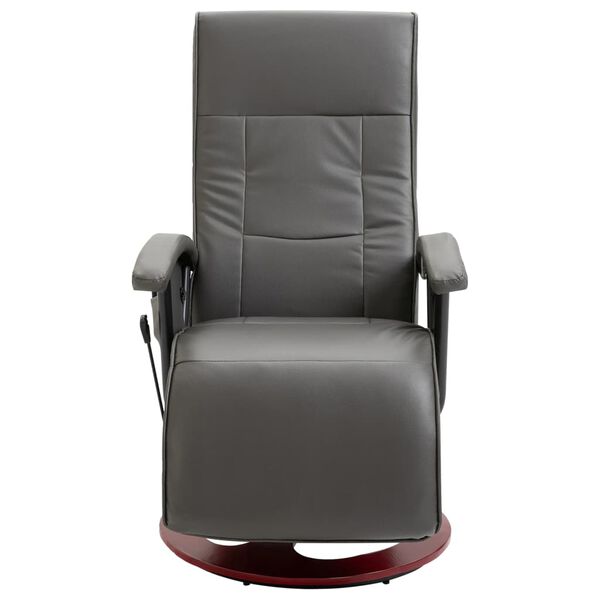 vidaXL Masážní křeslo šedé umělá kůže