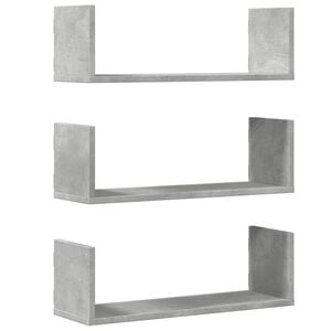 vidaXL N&aacute;stěnn&eacute; police 3 ks betonově &scaron;ed&eacute; 58x18x18 cm kompozitn&iacute; dřevo