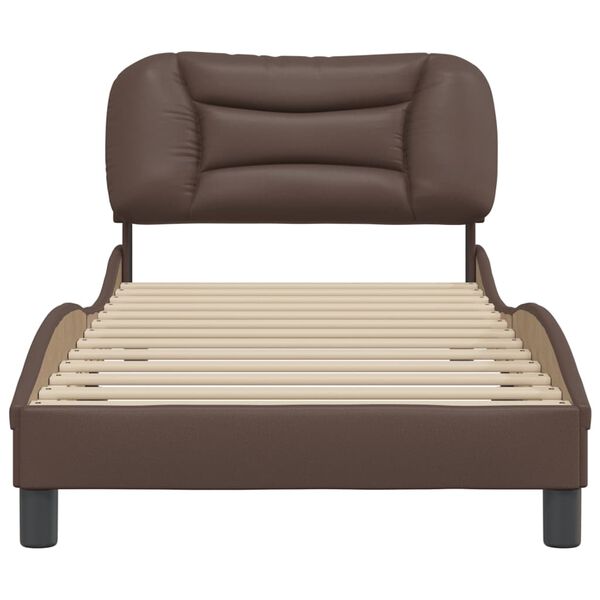 vidaXL R&aacute;m postele bez matrace Hvar hněd&yacute; 80 x 200 cm uměl&aacute; kůže