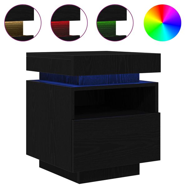 vidaXL Nočn&iacute; skř&iacute;ňka Čern&yacute; dub 40 x 39 x 48,5 cm Kompozitn&iacute; dřevo