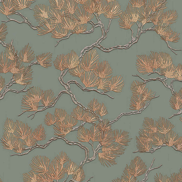 DUTCH WALLCOVERINGS Tapeta borovice zelen&aacute;