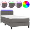 vidaXL Box spring postel s matrac&iacute; a LED &scaron;ed&aacute; 80 x 200 cm uměl&aacute; kůže