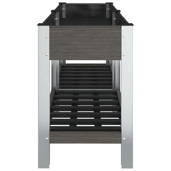 vidaXL Zahradn&iacute; vyv&yacute;&scaron;en&yacute; z&aacute;hon s polic&iacute; &scaron;ed&yacute; 150 x 50 x 75 cm WPC