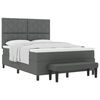 vidaXL Postel s boxspringem s čelo Tmavě &scaron;ed&aacute; 140 x 190 cm textil