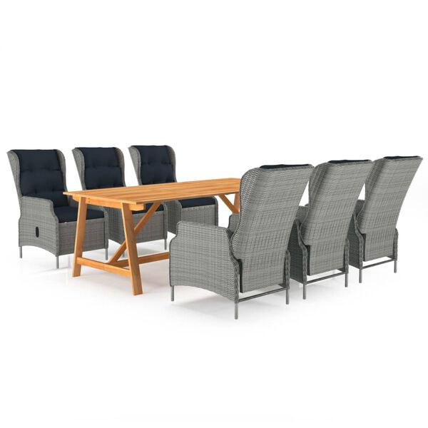 vidaXL 7d&iacute;ln&yacute; zahradn&iacute; j&iacute;deln&iacute; set světle &scaron;ed&yacute;