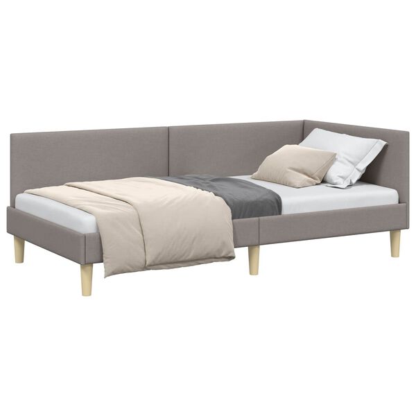 vidaXL Rohov&yacute; r&aacute;m postele Taupe 90 cm x 200 cm Tkanina a překližka