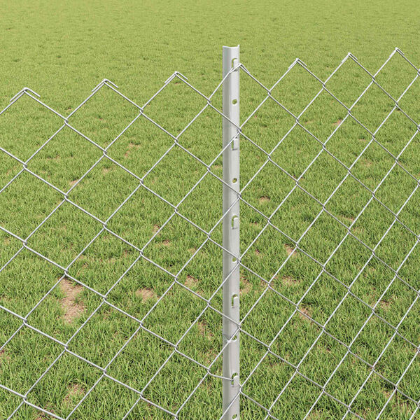 vidaXL Plot s sloupkem Stříbrná 1 x 25 m Ocel