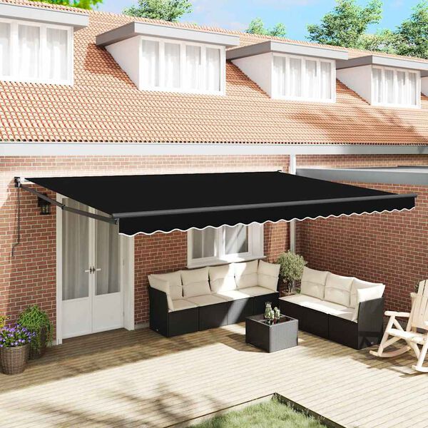 vidaXL Mark&yacute;za Čern&aacute; 500 x 300 x 165 cm Polyester a kov