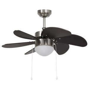 vidaXL Stropn&iacute; ventil&aacute;tor se světlem 76 cm tmavě hněd&yacute;