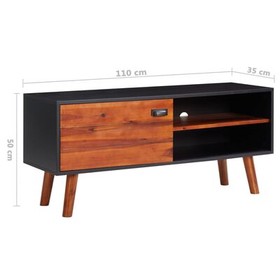 vidaXL TV stolek 110 x 35 x 50 cm masivní akáciové dřevo a MDF
