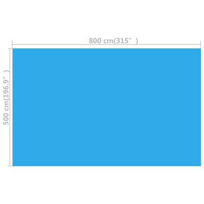 vidaXL Obdélníkový kryt na bazén 800 x 500 cm PE modrý