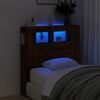 vidaXL Čelo postele s LED hněd&yacute; dub 100x18,5x103,5 cm kompozitn&iacute; dřevo