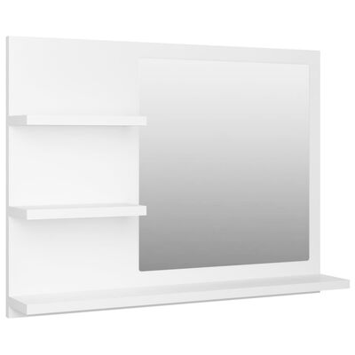 vidaXL Koupelnové zrcadlo bílé 60 x 10,5 x 45 cm dřevotříska