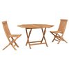 vidaXL Zahradn&iacute; bistro set 3 ks Př&iacute;rodn&iacute; Pevn&eacute; teakov&eacute; dřevo