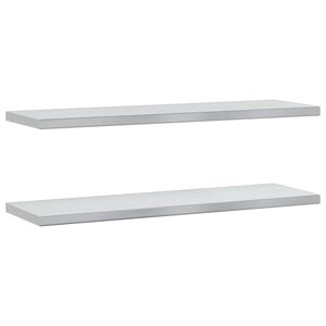 vidaXL N&aacute;stěnn&eacute; police 2 ks 100 x 30 cm stř&iacute;brn&eacute; nerezov&aacute; ocel