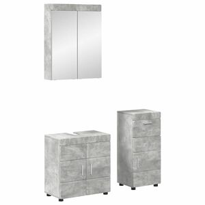 vidaXL Sada koupelnov&eacute;ho n&aacute;bytku TULUM 3 pcs Betonově &scaron;ed&aacute;