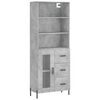 vidaXL Skř&iacute;ň highboard betonově &scaron;ed&aacute; 69,5x34x180 cm kompozitn&iacute; dřevo