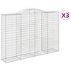 vidaXL Klenut&eacute; gabionov&eacute; ko&scaron;e 3 ks 300x50x200/220cm pozinkovan&eacute; železo