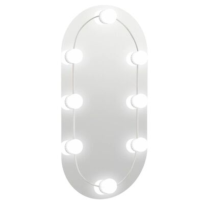vidaXL Zrcadlo s LED světly 60 x 30 cm sklo oválné