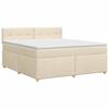 vidaXL Postel boxspring s matrac&iacute; s čelo Kr&eacute;mov&aacute; 140 x 190 cm Textil