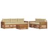 vidaXL Venkovn&iacute; pohovkov&aacute; souprava 6 pcs Přirozen&aacute; a B&eacute;žov&aacute;