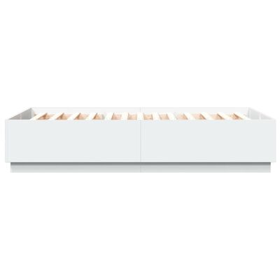 vidaXL Rám postele s LED osvětlením bílý 150 x 200 cm kompozitní dřevo