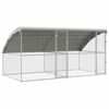 vidaXL Klec pro drůbež se 2 dv&iacute;řky 2 ks Stř&iacute;brn&aacute; 400x200x200cm