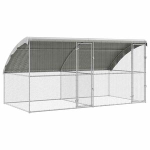 vidaXL Klec na kuřata 2 ks Stř&iacute;brn&aacute; 400 x 200 x 200 cm