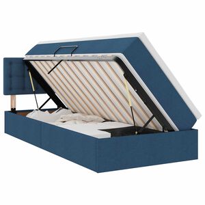 vidaXL Postel s &uacute;ložn&yacute;m prostorem a matrac&iacute; Modr&aacute; 90 x 190 cm Samet