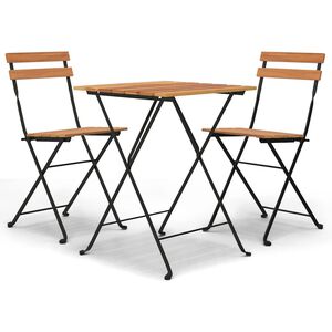 vidaXL 3d&iacute;ln&yacute; skl&aacute;dac&iacute; bistro set masivn&iacute; teakov&eacute; dřevo a ocel
