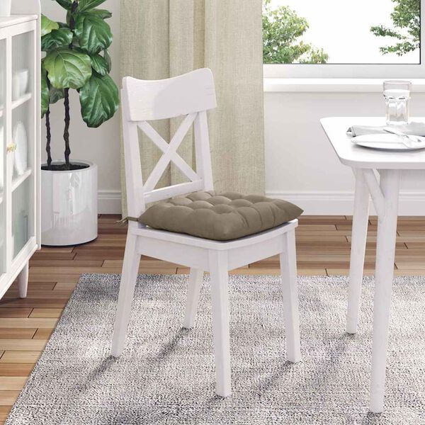vidaXL Polštáře na sedadla 4 pcs Taupe 40 x 40 x 6 cm Mikrovlákno