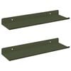 vidaXL Plovouc&iacute; police 2 ks Olivově zelen&aacute; 30 x 9 x 2,5 cm Ocel