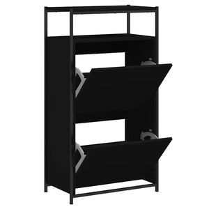 vidaXL Botn&iacute;k čern&yacute; 60 x 34 x 112 cm kompozitn&iacute; dřevo