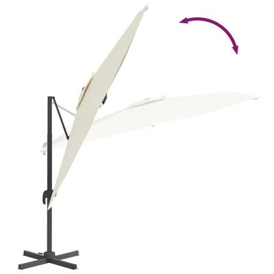 vidaXL Konzolový slunečník s hliníkovou tyčí pískově bílý 300 x 300 cm
