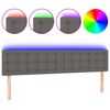 vidaXL Čelo postele s LED &scaron;ed&eacute; 180x5x78/88 cm uměl&aacute; kůže